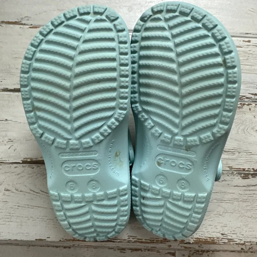 CROCS Unisex‎ Light Blue Robins Egg Pattern Classic Clog MENS 6 WOMEN 8